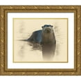 thumbnail image 1 of Brown, Jim 14x12 Gold Ornate Wood Framed with Double Matting Museum Art Print Titled - Otter Under Ice, 1 of 4