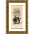 thumbnail image 1 of Brown, Jim 9x14 Gold Ornate Wood Framed with Double Matting Museum Art Print Titled - Moose II, 1 of 4