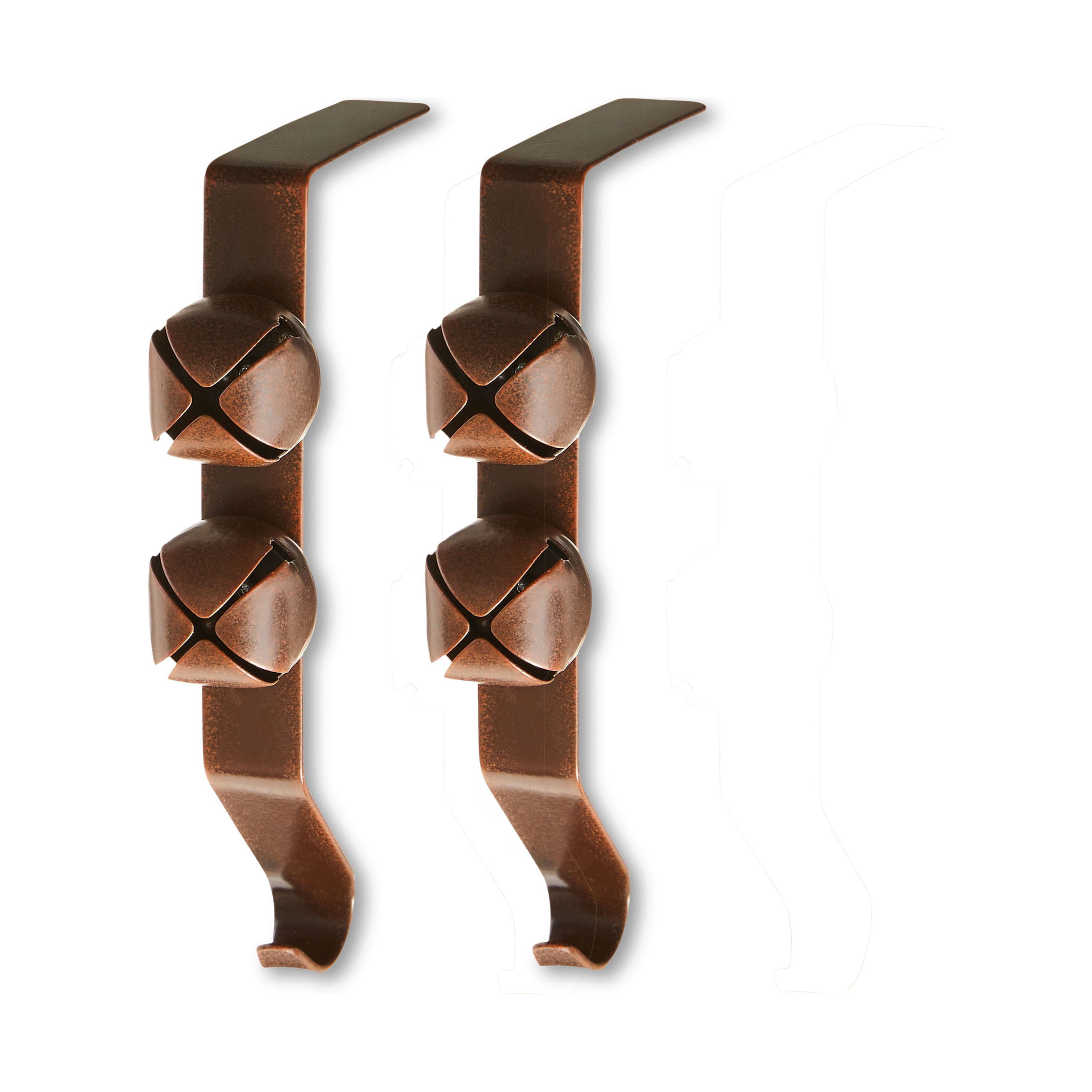Brown Jingle Bell Stocking Holders, Set of 2, by Holiday Time