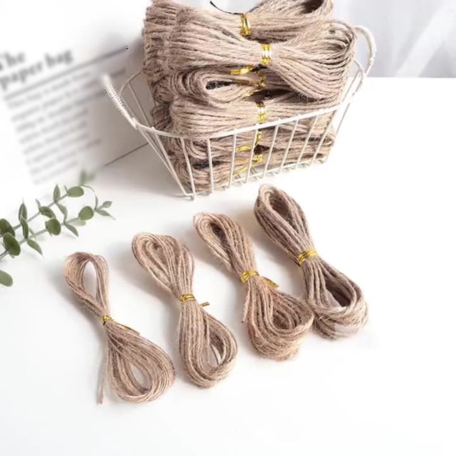 Brown Jute String Rope DIY Craft Jute Twine Gift Wrapping Twine Eco-Friendly for Tag Making Jewelry Craft Home Decoration Garden Packaging Farmhouse Art & Craft 590.55 Inch 1Pcs