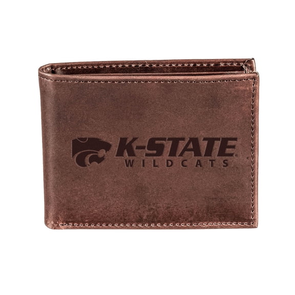 Brown Kansas State Wildcats Bi-Fold Leather Wallet