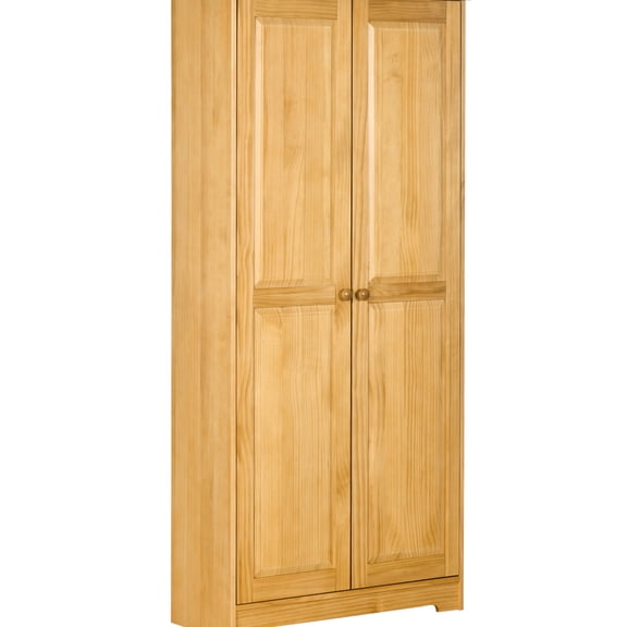 67" Pinewood Kitchen Pantry Storage, Soft-close Doors & Adjustable Shelves, Brown For Home Living Dining Room Style Cabinet Area