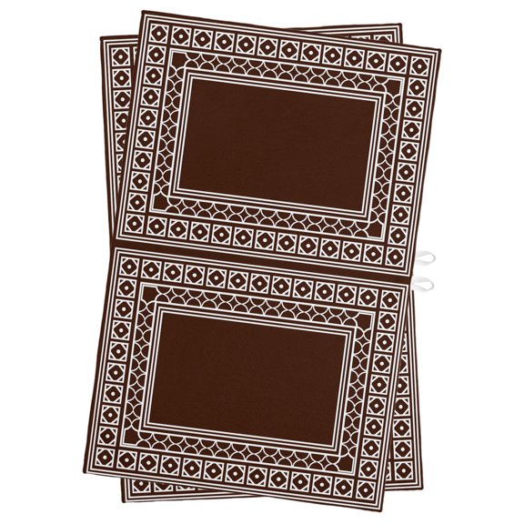 Brown Kitchen Towels Dish Towel Pack of 2 Boho Diamond Pattern Border Rustic Southwestern Soft Dish Cloth Set Absorbent Dishcloth for Drying Dishes, Hand Towels 18 x 28 Inches
