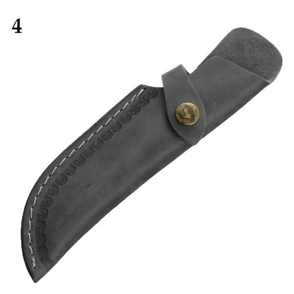 Brown Knife Sheath Holster Leather Sheath Holder Camp Outdoor Carry Flashlight Case Belt Loop Case Fold Knife Tool 4