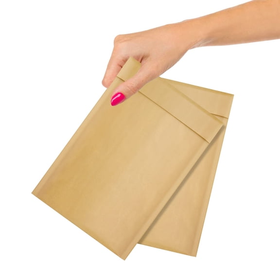 Kraft Bubble Mailer, Natural Brown Paper Material, Tear Resistant Self Seal, 50 pack, 4 x 7 in