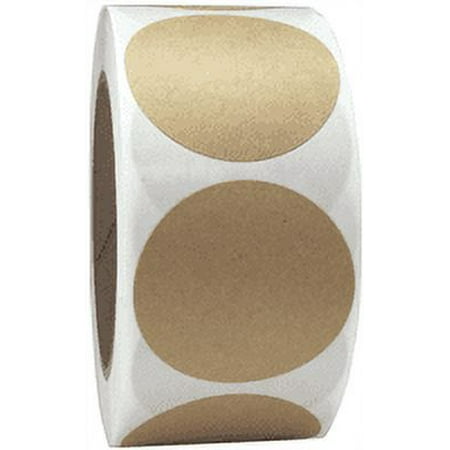 Brown Kraft Circle Dot Stickers | 2" Inches Round | 500 Pack