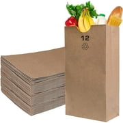 Brown Kraft Paper Bag (12 lb) Large - Paper Lunch Bags, Large Snacks, Gift Bags, Grocery, Merchandise, Party Bags (7 1/16 x 4 1/2 x 13 3/4 in.) (12 Pound Capacity) by EcoQuality (1000)