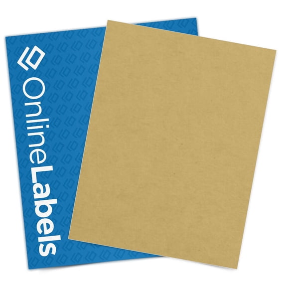 OnlineLabels 8.5" x 11" Labels - Brown Kraft - Inkjet/Laser - 250 Sheets - 250 Sheets