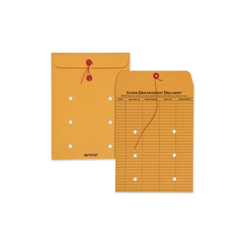Brown Kraft String and Button Interoffice Envelope 90, OneSided Five