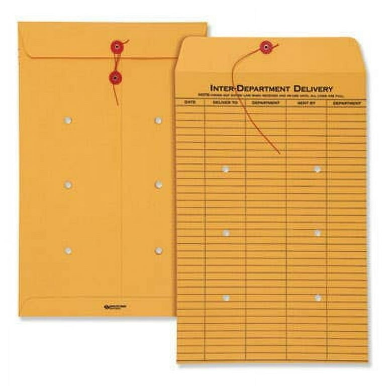 Brown Kraft String/Button Interoffice Envelope, #98, One-Sided Five-Column Format, 31-Entries, 10 x 15, Brown Kraft, 100/CT Brown Kraft String/Button Interoffice Envelope, #98, One-Sided Five-Column Format, 31-Entries, 10 x 15, Brown Kraft, 100/CT
