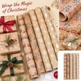 thumbnail image 1 of Brown Kraft Wrapping Paper Roll with White Deer Pattern, Durable Gift Wrapping Paper for Holiday and Birthday Presents, Christmas Wrap Paper 1 Pack, 1 of 4
