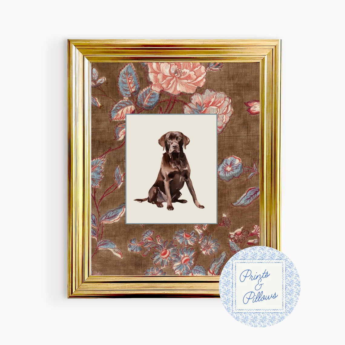 Brown Lab Vintage Wall Art Print, Grand Millennial Labrador Nursery ...