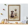 thumbnail image 1 of Brown Labrador Nursery Poster Boy And Dog Wall Decor, Stretched Canvas 12x16in, 1 of 4