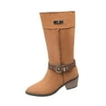 thumbnail image 1 of Brown Ladies Boots In Suede With Buckle Detail And Low Heel For A Stylish Fall Winter Appearance, 1 of 9
