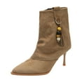 thumbnail image 1 of Brown Ladies Brown Suede Boots With Pointed Toe For Casual, 1 of 8