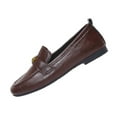 thumbnail image 1 of Brown Ladies Casual Loafers With Round Toe Metal Detail And A Thick Low Heel For Versatile Outfits, 1 of 4