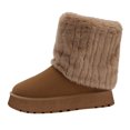 thumbnail image 1 of Brown Ladies Comfortable Snow Boots With Flat Sole And Cozy Lining Featuring A Comfortable Fit For Leisure, 1 of 5
