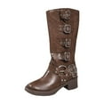 thumbnail image 1 of Brown Ladies Fashion Boots With A Bold Buckle And Sturdy Heel For A Confident And Trendy Appearance, 1 of 9