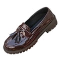 thumbnail image 1 of Brown Ladies Fashionable Casual Versatile Tassel Design Spring Summer Comfortable British Style Thick Sole Loafers For Leisure Recreation, 1 of 8