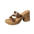 thumbnail image 1 of Brown Ladies Roman Style Hollow Open Toe High Heels With 3.7 Inch Heel For Casual Summer Fashion And Comfort, 1 of 6