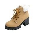 Brown Ladies Thick-Soled Large-Size Lace-Up Fall And Winter Style ...