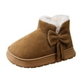 thumbnail image 1 of Brown Ladies Winter Season Snow Boots With Bow Design And Thick Sole For Casual Wear, 1 of 8