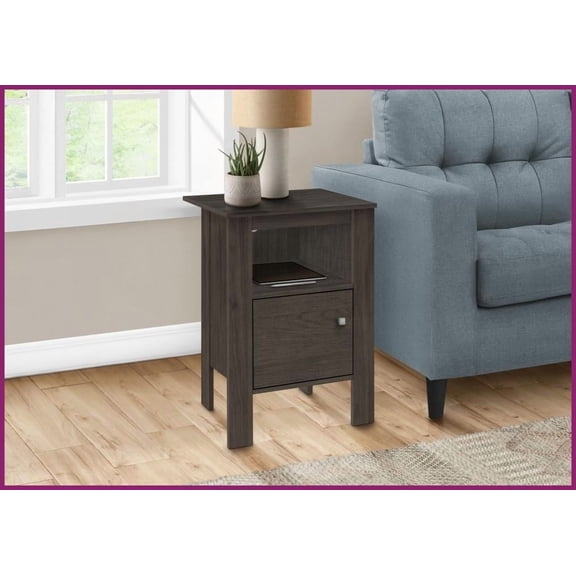 Brown Laminate Coffee Table with Storage, Classic Natural Style for Living Room Bedroom, Stable & Space-Saving