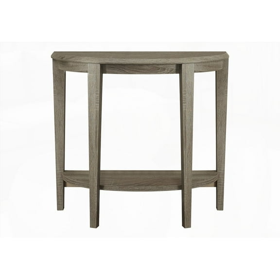 Brown Laminate Console Table - Half-Moon, 2-Tier, Narrow, Sofa & Bedroom Suitable, Modern