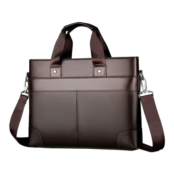 Brown Laptop Shoulder Bag 15.6 Inch, Water-Repellent Nylon Computer Case With Padded Compartments And Outer Pockets For Business, School And Travel 13.8X10.2X2.8In