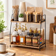 Wooden Rack Png Brown Large 2 Tier Wooden Countertop Organizing Rack for Coffee Station ...