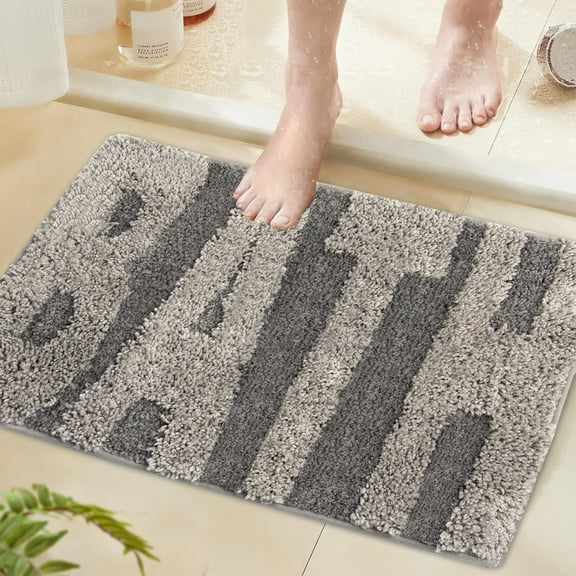 Brown Large Bathroom Rugs 16" x 24", Thick Soft Bath Mats for Bathroom Non Slip Floor Mat, Absorbent Microfiber Wash Dry Bath Rugs, Tub and Shower Mat