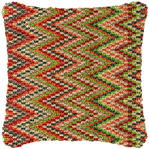 Brown Latch Hook Kits Pillow Cover DIY Rug Making Crochet Hook Cushion Making Kits with Preprinted Pattern Canvas DIY Needlework Crochet Kits Sofa Decor 43x43cm