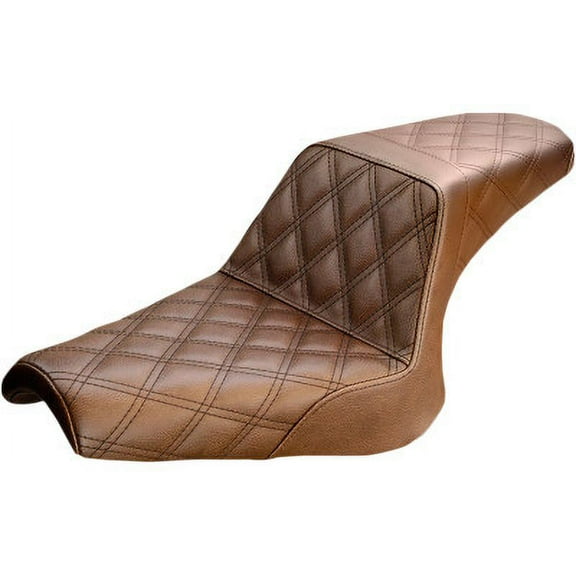 Brown Lattice-Stitch Step-Up Seat