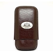 Brown Leather 3-Finger Cigar Case   Legal Scales