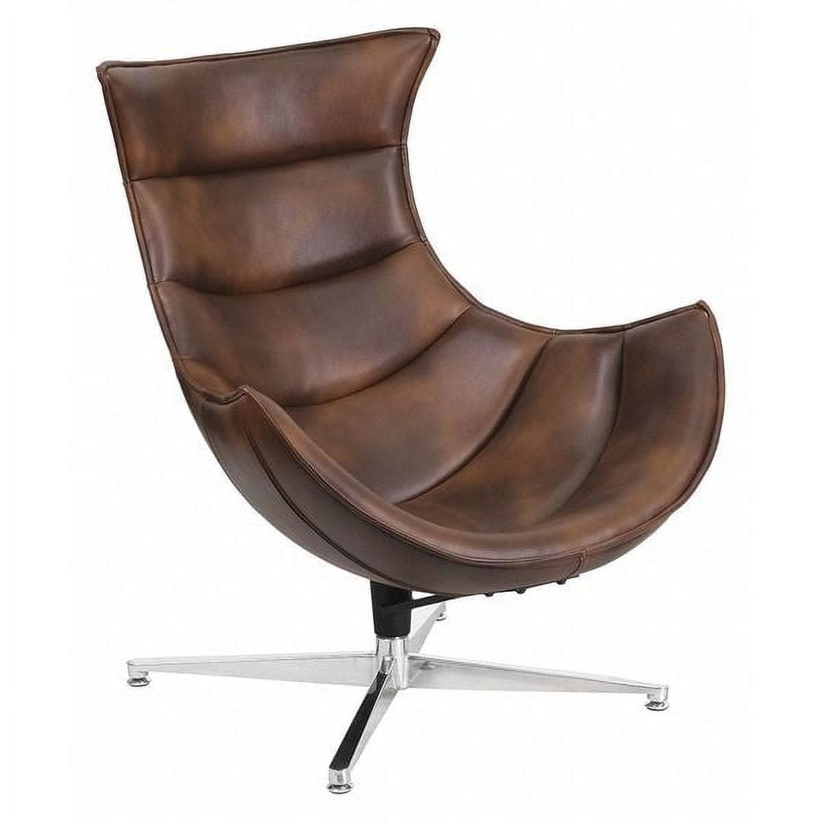 Bomber Jacket Brown LeatherSoft Deep Swivel Lounge Chair