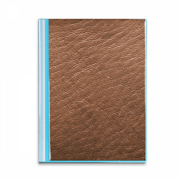 Brown Leather  Design Book Sheet Protectors Portfolio Binder Folder