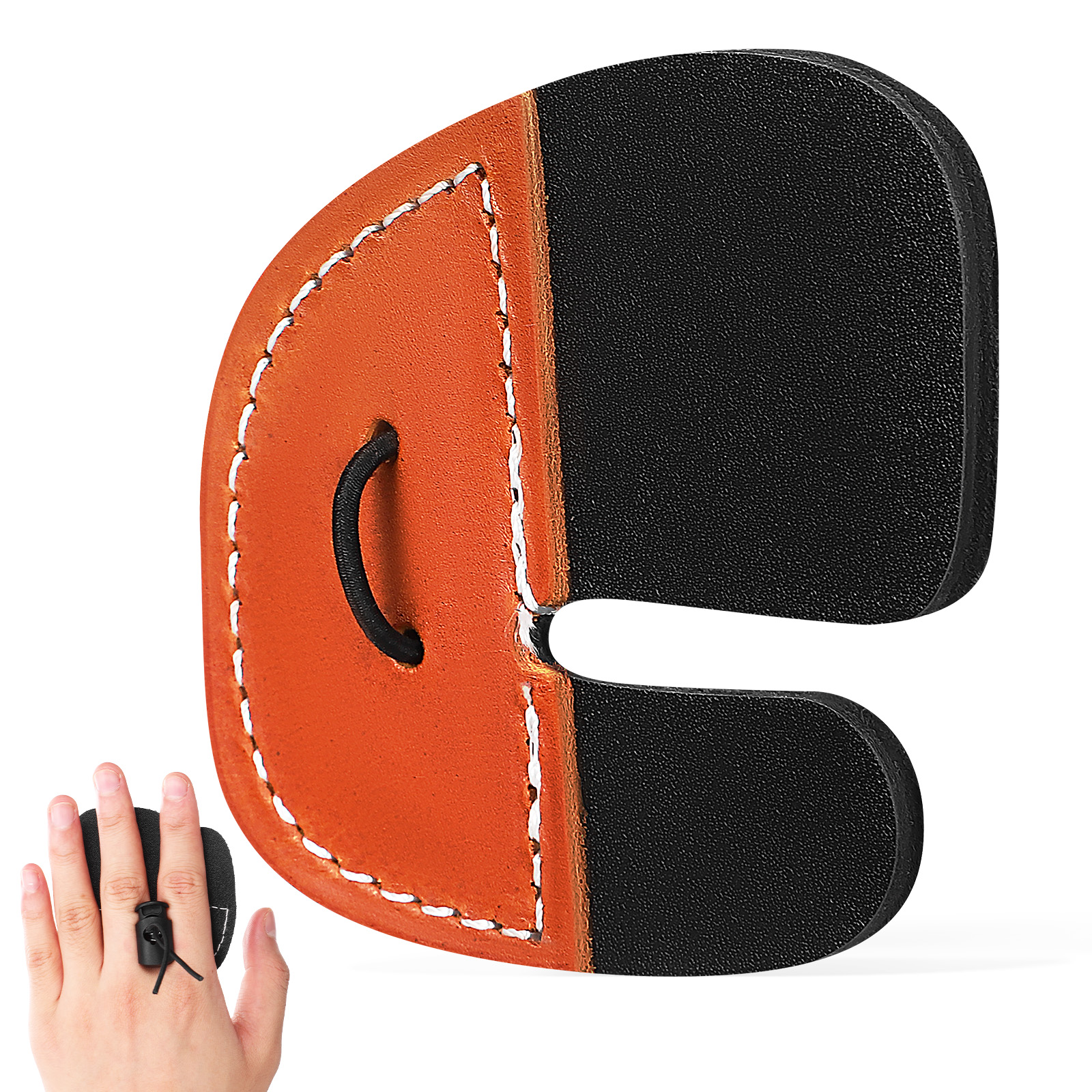 Brown Leather Double Layer Bow and Arrow Finger Guard 1pcs Archery