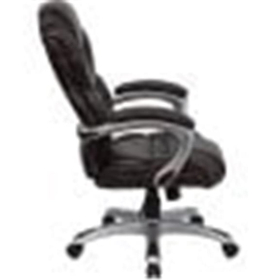 Brown Leather Executive Office Chair with Leather Padded Loop Arms
