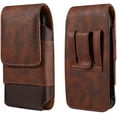 thumbnail image 1 of Brown Leather Magnetic Cell Phone Case is Compatible with Consumer Cellular Iris Connect Smart Phone., 1 of 5