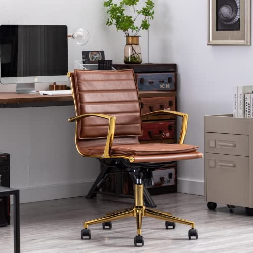 Ergonomic Executive Office Chair - Faux Leather High Back With Rocking Function, 350lbs Capacity