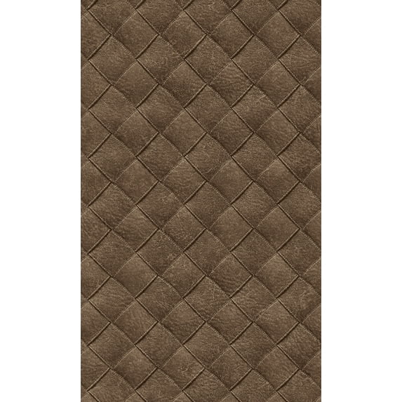 Brown Leather Patchwork Geometric Wallpaper R8245