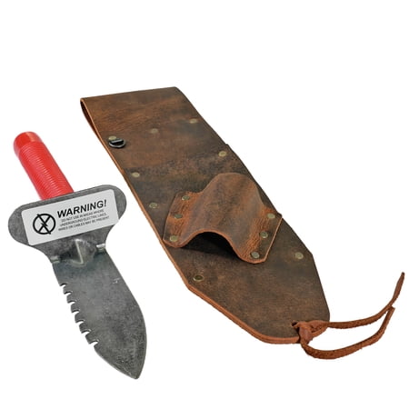 Brown Leather Sheath RIGHT sided and Lesche Digging Tool RIGHT Serrated