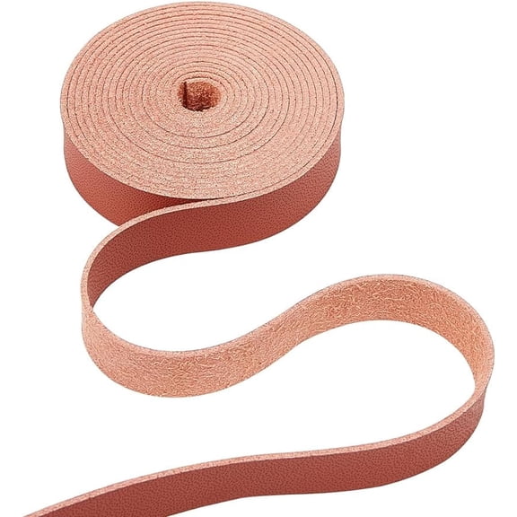 Brown Leather Straps 2m x 12.5mm Full Grain Leather Strips 1.2mm Thick Flat Leather Cord Single Sided Imitation Leather Braiding Threads