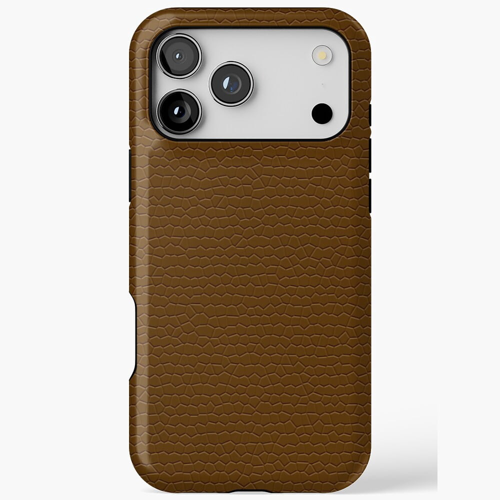Brown Leather Texture Realistic Material Pattern Tough iPhone Case 17 ...