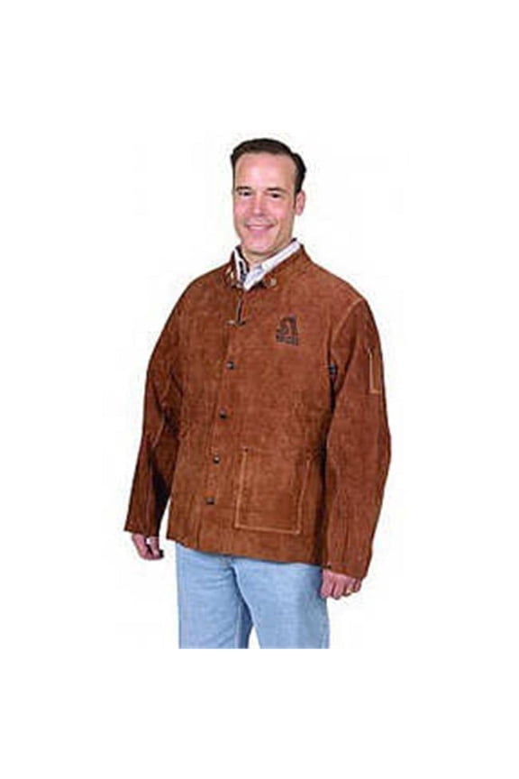 Brown Leather Weld Jacket, Medium