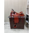 thumbnail image 1 of Brown Leather Western Barrel Wade Tree Saddle With Tack Set, 1 of 3