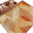 Brown Leaves Area Rug 5x8 Washable Rug Non Slip Botanical Fall Foliage ...
