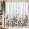 thumbnail image 1 of Brown Leaves Shower Curtain, Modern Plants Floral Leaves Bathroom Curtain, Minimalist Natural Botanical Shower Curtain Set with 12 Hooks for Bathroom, 72Wx84L, 1 of 5
