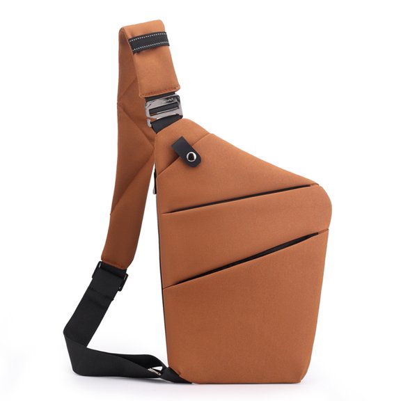 Brown Left Shoulder Close-Fitting Backpack
