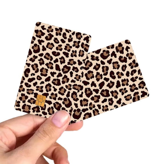 Brown Leopard Pattern Card Skin Sticker,Waterproof Bank Card Skin Cover,Personalized Stocking Stuffers Gift 4 Pack